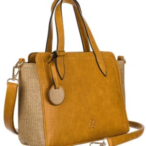 trapezowy shopper z markowym brelokiem — lulucastagnette