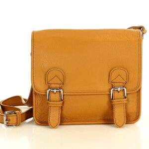 ponadczasowa torebka przez ramię ze skóry oxford messeger bag - marco mazzini brąz camel