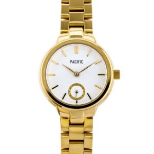 zegarek damski pacific x6006 - gold/white (zy623d)