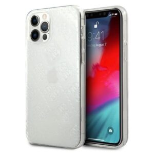 guess guhcp12m3d4gtr iphone 12/12 pro 6,1" transparent hardcase 4g 3d pattern collection