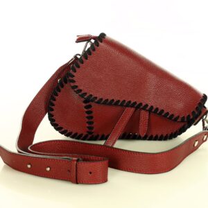 kultowa torebka wyjściowa listonoszka skórzana saddle bag boho country - marco mazzini ciemny czerwony