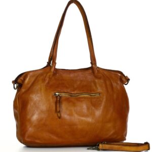 marco mazzini torebka skórzana shopper bag ispirato dalla natura brąz camel