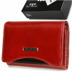czerwony damski portfel skóra naturalna premium beltimore a04