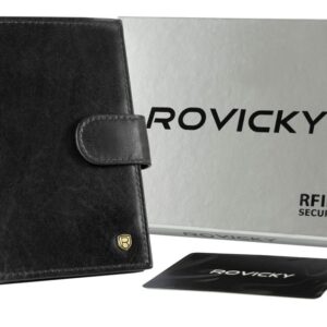 skórzany męski portfel rovicky n62l-rvt rfid