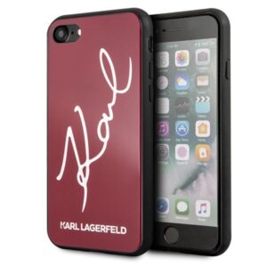 karl lagerfeld klhci8dlksre iphone 7/8 se 2020 / se 2022 czerwony/red hard case signature glitter