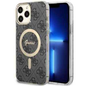 guess guhmp13xh4stk iphone 13 pro max 6.7" czarny/black hardcase 4g magsafe