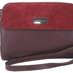 torebki skórzane crossbody - bordowa