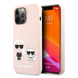 karl lagerfeld klhcp13lsskci iphone 13 pro / 13  6,1" hardcase jasno różowy/light pink silicone karl & choupette