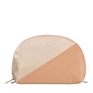 dudu makeup bag portable cosmetic pouch for women metal pink leather travel make up organiser