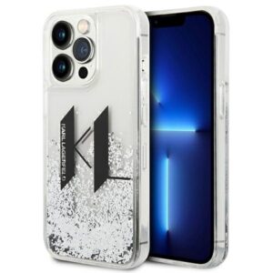 karl lagerfeld klhcp14xlbklcs iphone 14 pro max 6,7" srebrny/silver hardcase liquid glitter big kl