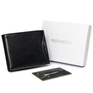 skórzany męski portfel rovicky 1567-03-bor rfid