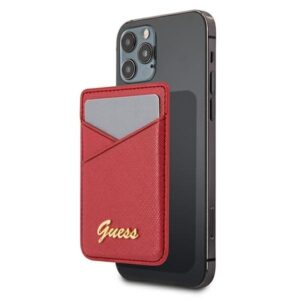 guess wallet card slot guwmssaslre magsafe saffiano czerwony/red