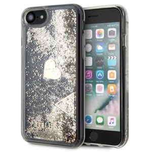 guess guohci8glhflgo iphone 7/8/se 2020 /se 2022 gold/złoty hard case glitter charms