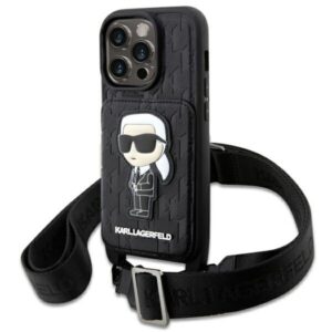 karl lagerfeld klhcp14xcsakhpkk iphone 14 pro max 6.7" hardcase czarny/black crossbody saffiano monogram ikonik