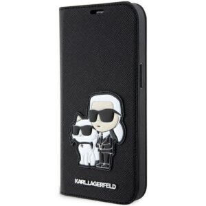 karl lagerfeld klbkp14xsankcpk iphone 14 pro max 6.7" bookcase czarny/black saffiano karl & choupette