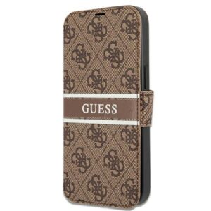 guess gubkp13l4gdbr iphone 13 pro / 13 6,1" brązowy/brown book 4g stripe