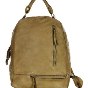 marco mazzini plecak genuine leather handmade classic beż taupe