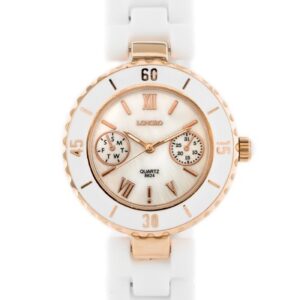 zegarek damski longbo - channel - white/gold (zx610a)