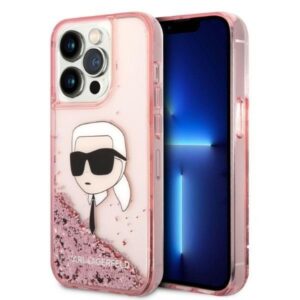 karl lagerfeld klhcp14llnkhcp iphone 14 pro 6,1" różowy/pink hardcase glitter nft karl head