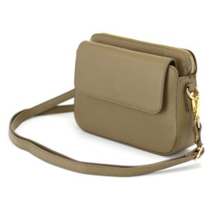 elegancka torebka damska kieszeń z klapką crossbody listonoszka ze skóry - marco mazzini