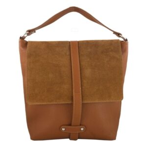 torby skórzane shopper bag a4 - brązowa jasna
