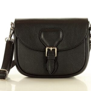 marco mazzini skórzana torebka listonoszka na ramię saddle leather bag czarna