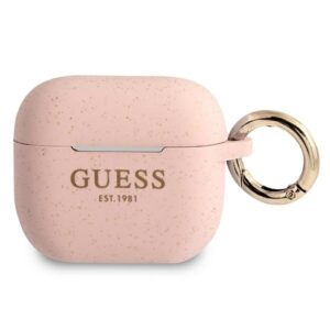 guess gua3sggep airpods 3 cover różowy/pink silicone glitter