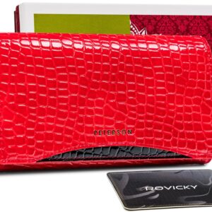 lakierowany portfel z elegancki wzorem croco — peterson