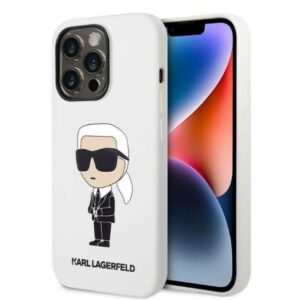 karl lagerfeld klhcp14lsnikbch iphone 14 pro 6,1" hardcase biały/white silicone ikonik