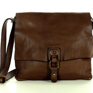 torebka skórzana listonoszka stylowy minimalizm ala messenger leather bag - marco mazzini brąz