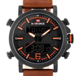 zegarek męski naviforce - nf9135 (zn076f) - brown/orange + box