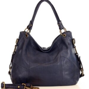 marco mazzini miejska torebka skórzana na ramię city sholder handmade bag granat