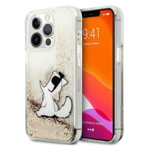karl lagerfeld klhcp13xgcfd iphone 13 pro max 6,7" złoty/gold hardcase liquid glitter choupette fun