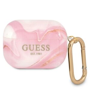 guess guapunmp airpods pro cover różowy/pink marble collection