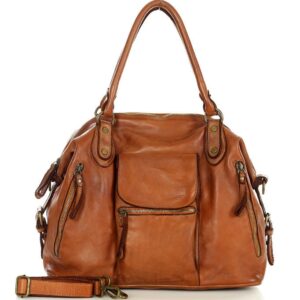 torba biznesowa bowling retro bag skórzana - marco mazzini brąz camel