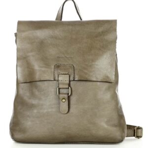 plecak skórzany minimalizm old look leather backpack - marco mazzini beż taupe