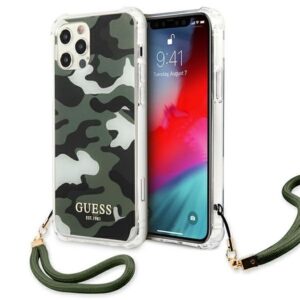 guess guhcp12mksarka iphone 12/12 pro 6,1" zielony/khaki hardcase camo collection