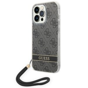 guess guohcp14lh4stk iphone 14 pro 6,1" czarny/black hardcase 4g print strap