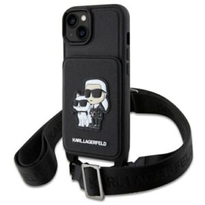 karl lagerfeld klhcp14scsakcpmk iphone 14 6.1" hardcase czarny/black crossbody saffiano karl & choupette
