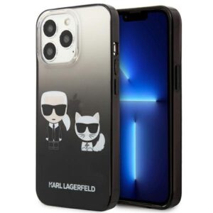 karl lagerfeld klhcp13ltgkck iphone 13 pro / 13 6,1" hardcase czarny/black gradient ikonik karl & choupette