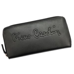 skórzany pojemny damski portfel od pierre cardin