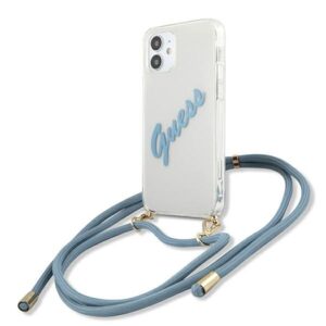 guess guhcp12scrtvsbl iphone 12 mini 5,4" niebieski/blue hardcase script vintage