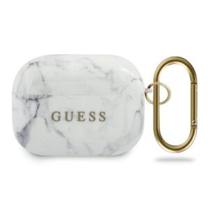 guess guacaptpumawh airpods pro cover biały/white marble collection