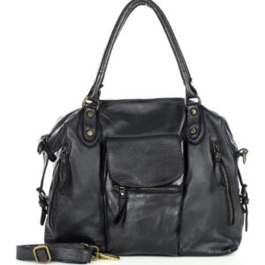 torba biznesowa bowling retro bag skórzana - marco mazzini czarny