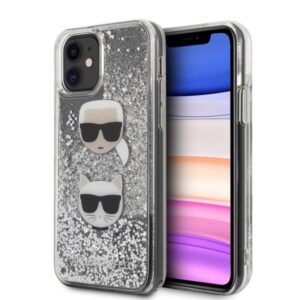 karl lagerfeld klhcn61kcglsl iphone 11 6,1" / xr hardcase srebrny/silver glitter karl&choupette