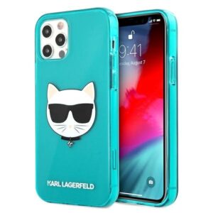 karl lagerfeld klhcp12lchtrb iphone 12 pro max 6,7" niebieski/blue hardcase glitter choupette fluo