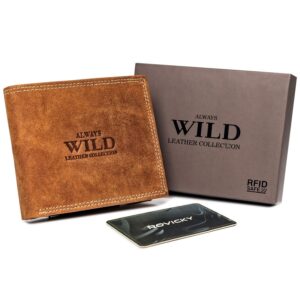 skórzany męski portfel wild n992-p-chm rfid