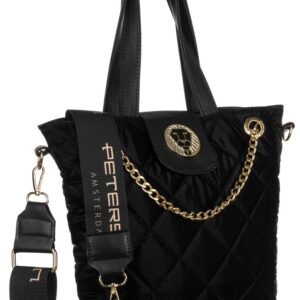 trapezowy, pikowany shopper z łańcuszkiem — peterson