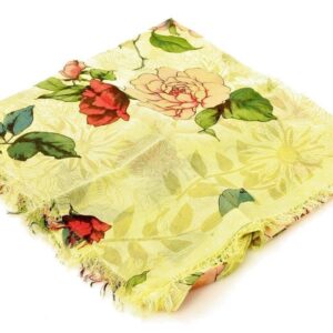 szal damski żółty fiore micromodal made in italy mazzini