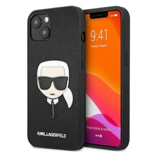 karl lagerfeld klhcp13ssakhbk iphone 13 mini 5,4" czarny/black hardcase saffiano ikonik karl`s head